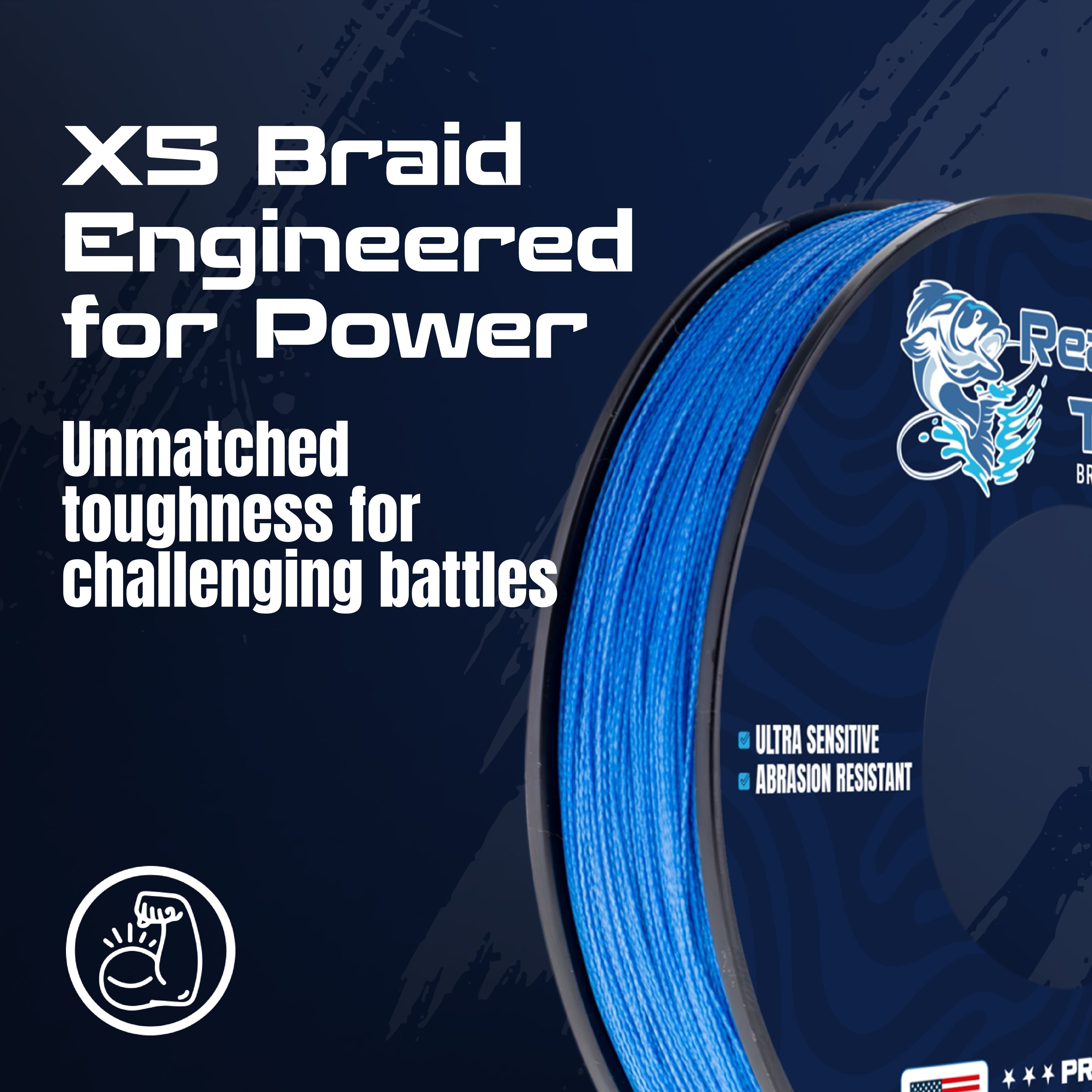 Reaction Tackle BRAIDED IN THE USA Fishing Line- X5
