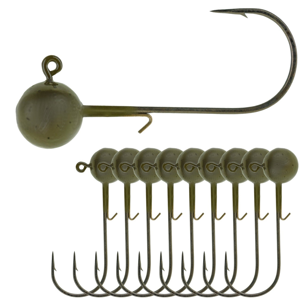 Reaction Tackle Lead Ball Jigs (10-Pack) – Premium Round Jig Heads for Stick Baits