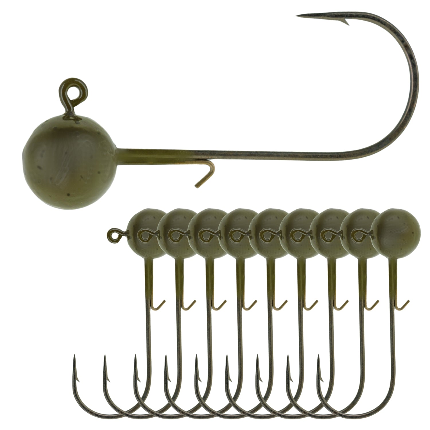 Reaction Tackle Lead Ball Jigs (10-Pack) – Premium Round Jig Heads for Stick Baits