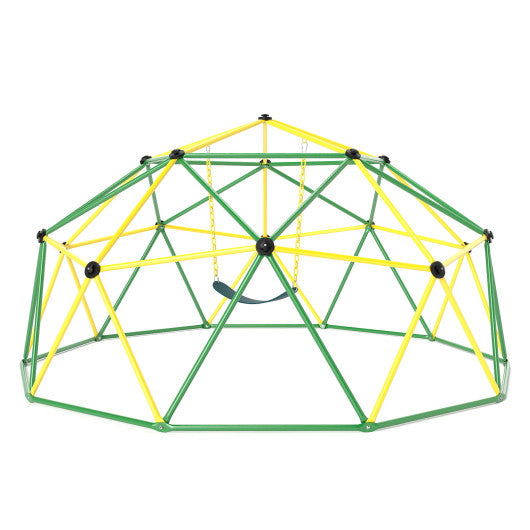 10 Feet Dome Climber with Swing and 800 Lbs Load Capacity-Green