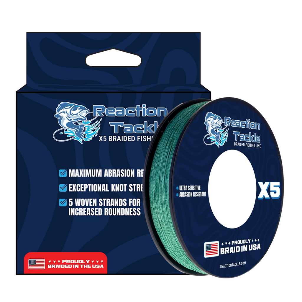 Reaction Tackle BRAIDED IN THE USA Fishing Line- X5