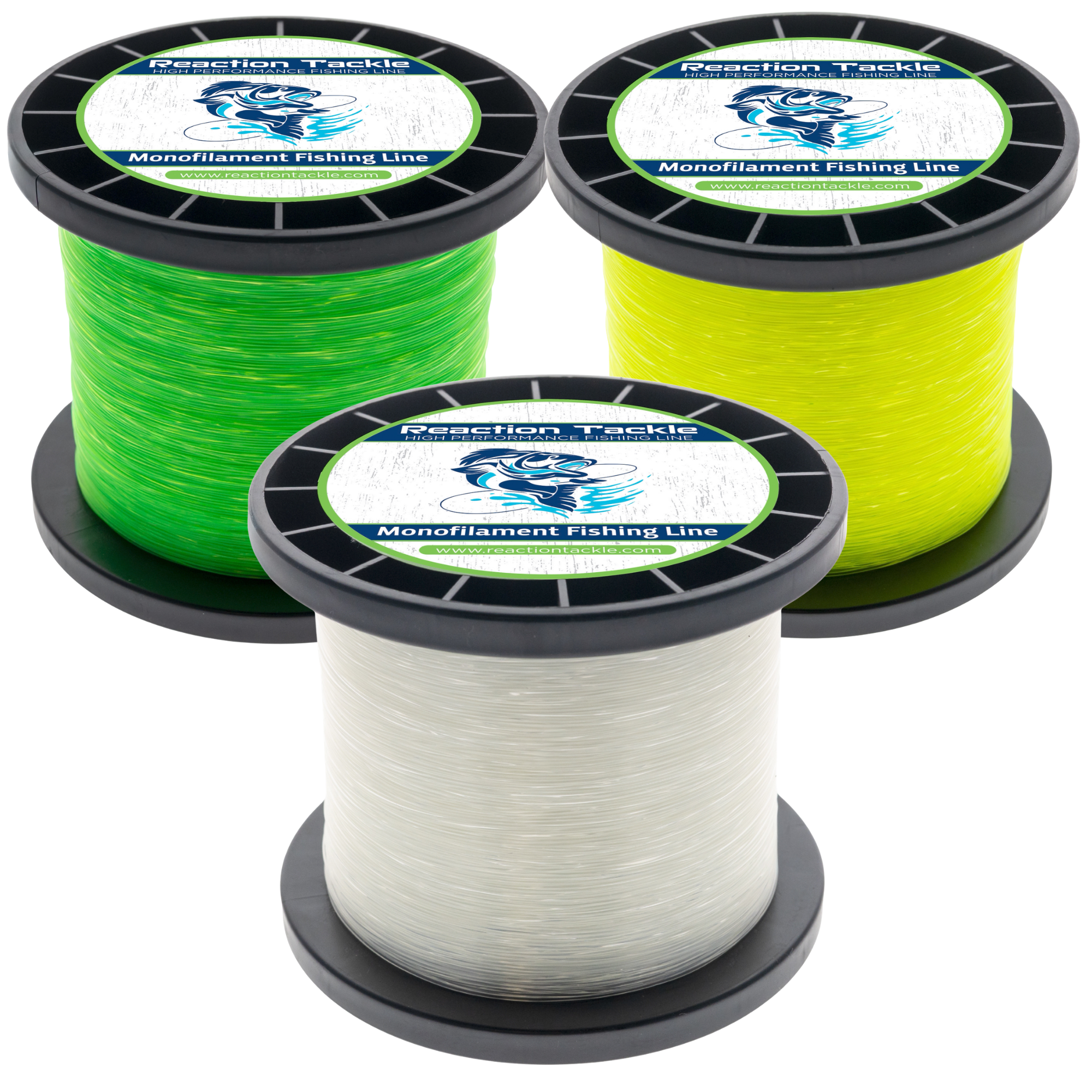 Reaction Tackle Nylon Monofilament Fishing Line - 1 Pound Jumbo Spools