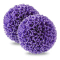 2 Pieces Artificial Plant Topiary Balls Faux Boxwood Decorative Balls-Purple