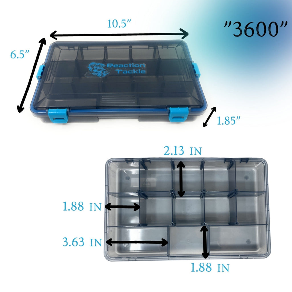 Reaction Tackle Standard Tackle Tray- Sturdy and Water Resistant with 4 Reliable Clips