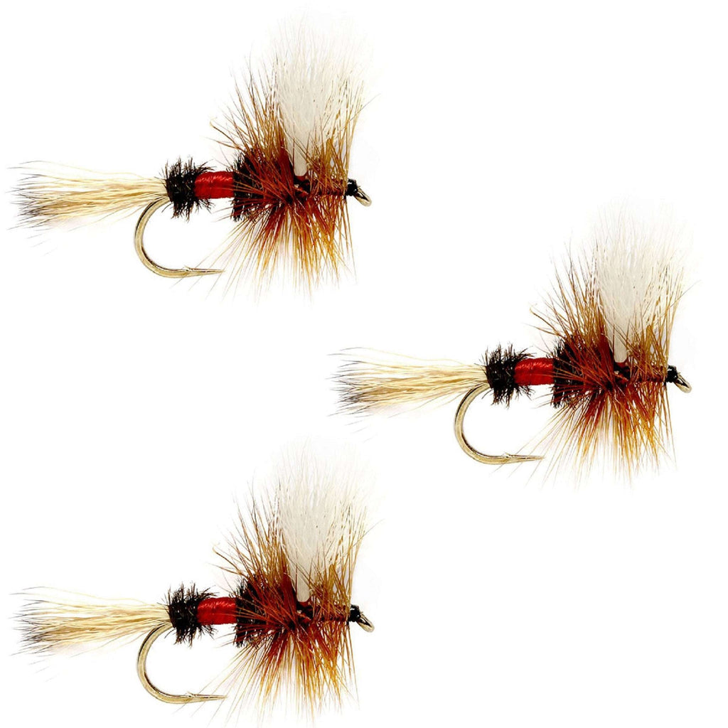 3 Pack Royal Wulff Classic Hair Wing Dry Fly - Hook Size 14
