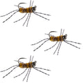 3 Pack Barbless Pat's Rubber Legs Tungsten Bead Jig Euro Nymph  - Hook Size 6