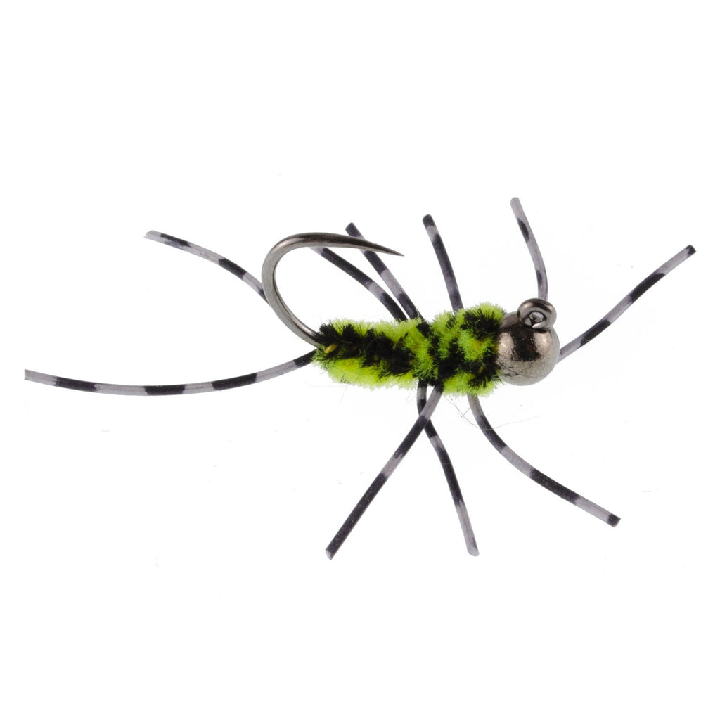 3 Pack Barbless Pat's Rubber Legs Tungsten Bead Jig Euro Nymph  - Hook Size 6