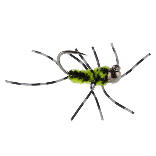 3 Pack Barbless Pat's Rubber Legs Tungsten Bead Jig Euro Nymph  - Hook Size 6