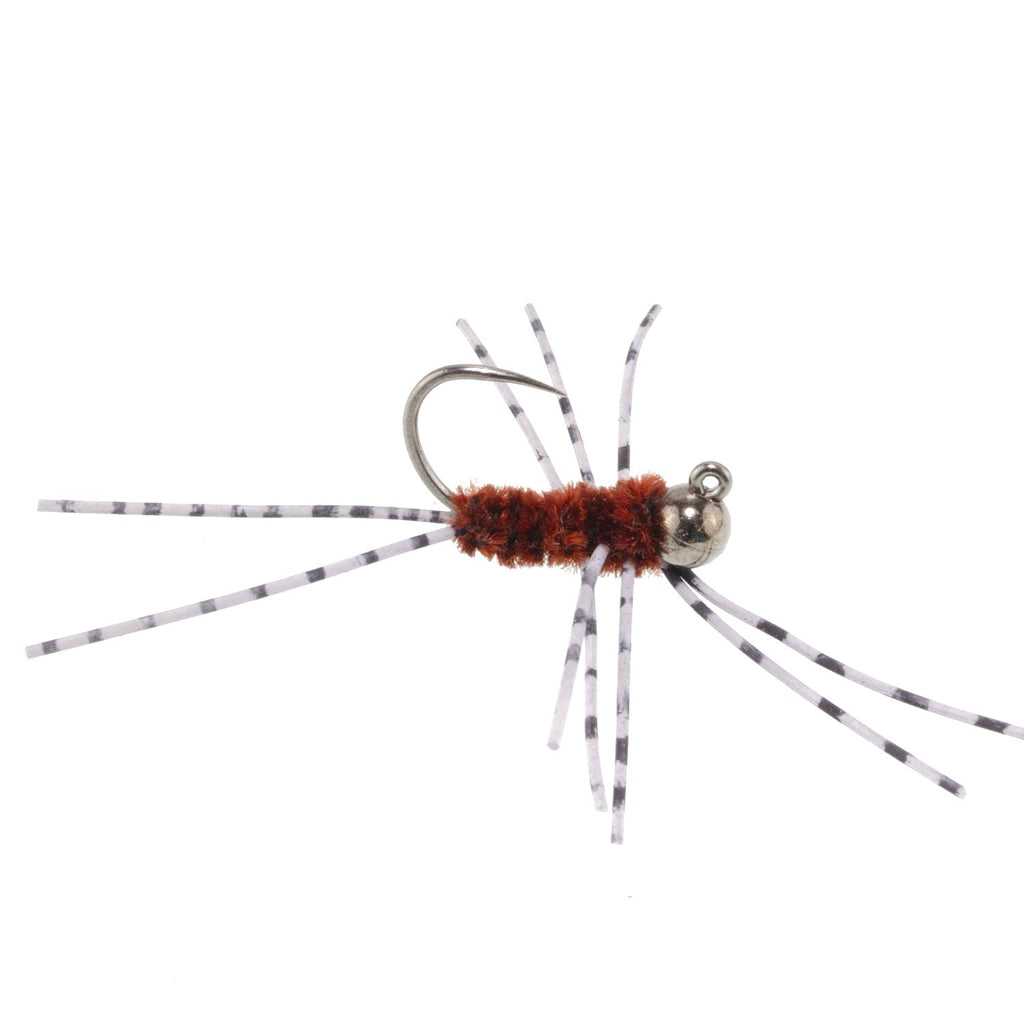 3 Pack Barbless Pat's Rubber Legs Tungsten Bead Jig Euro Nymph - Hook Size 6