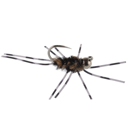 3 Pack Barbless Pat's Rubber Legs Tungsten Bead Jig Euro Nymph  -  Hook Size 6