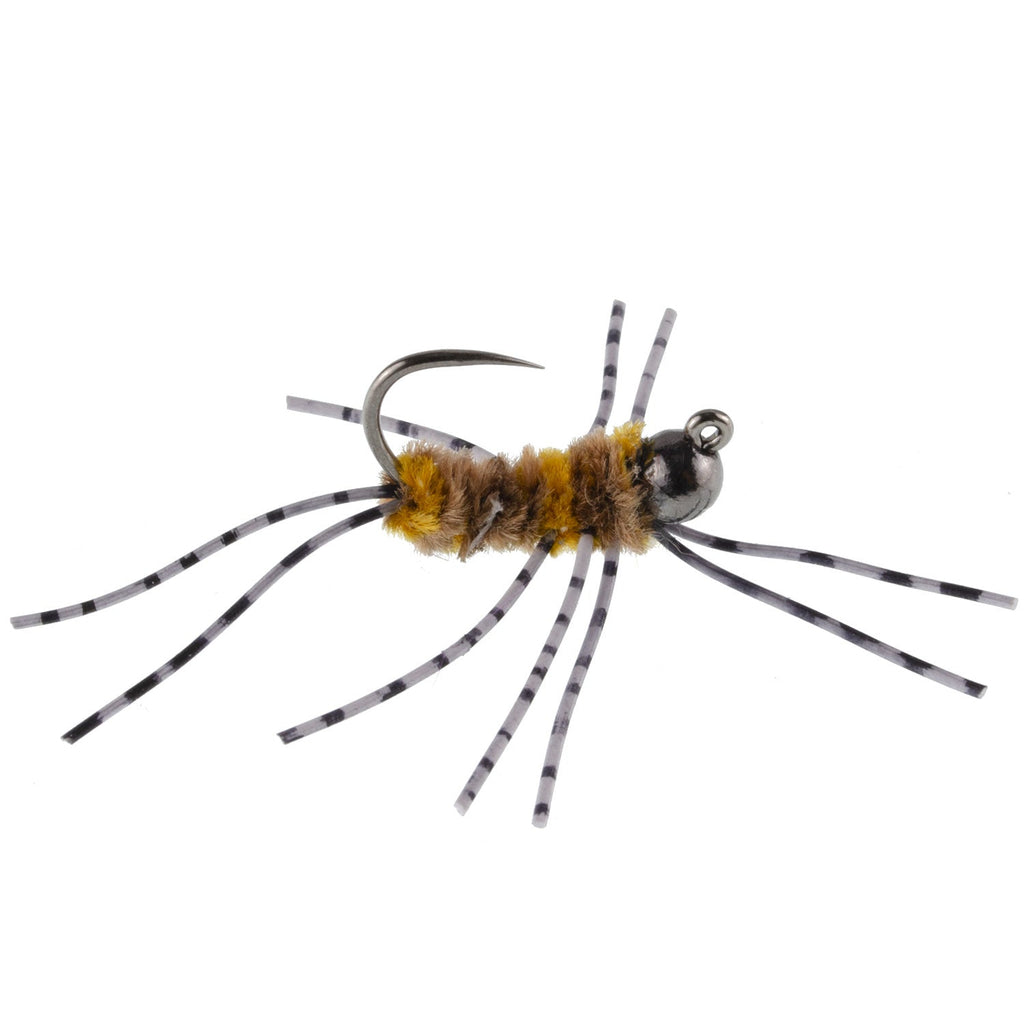 3 Pack Barbless Pat's Rubber Legs Tungsten Bead Jig Euro Nymph  - Hook Size 6