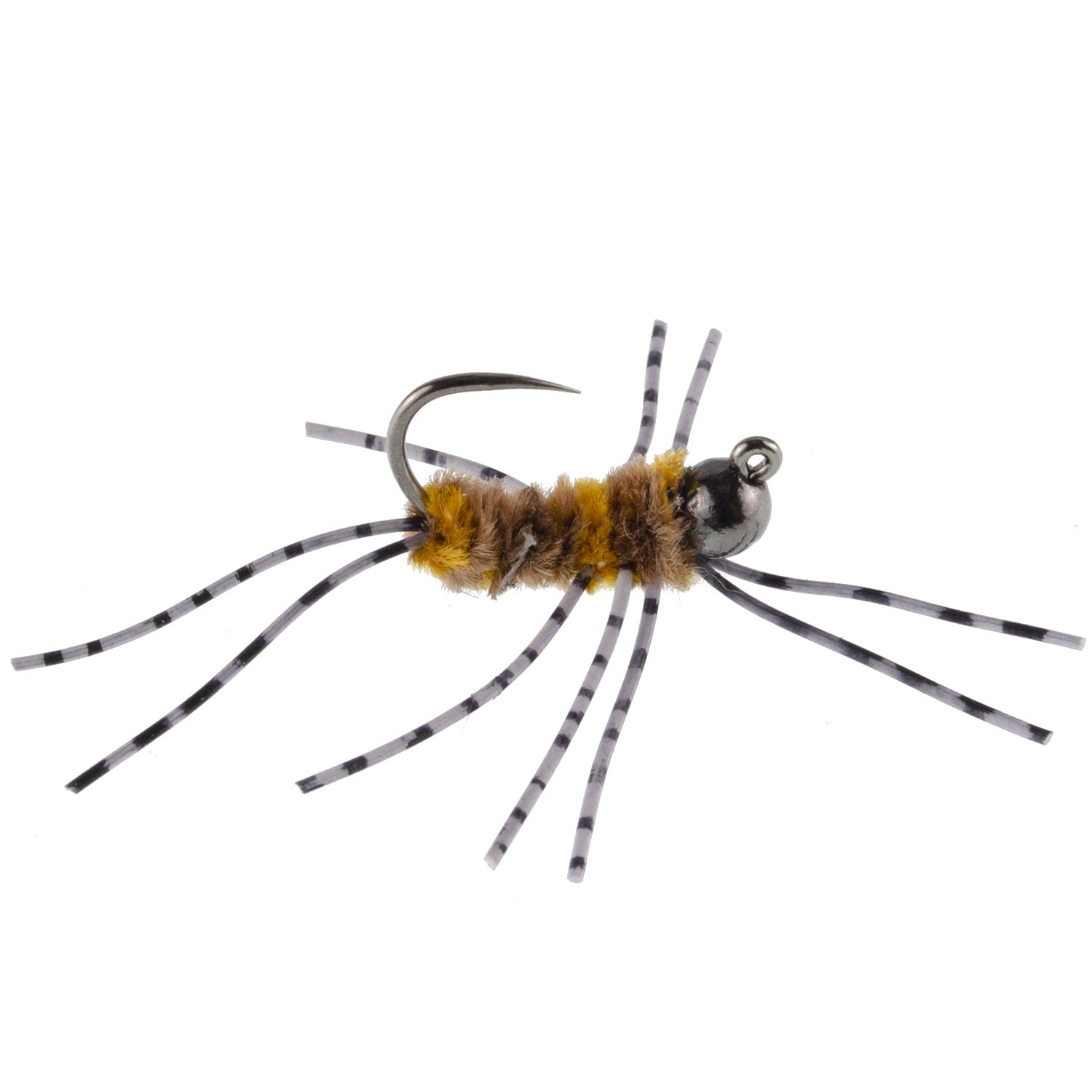 3 Pack Barbless Pat's Rubber Legs Tungsten Bead Jig Euro Nymph  - Hook Size 6