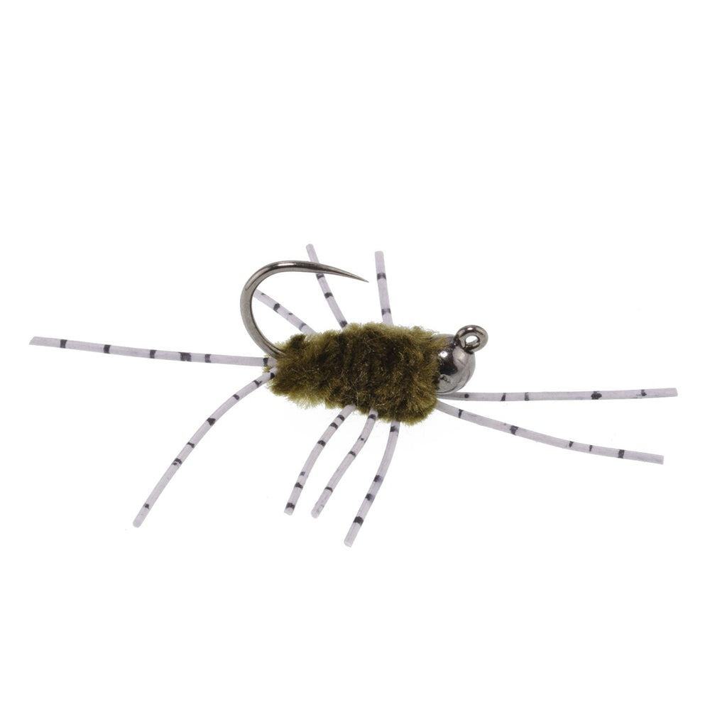 3 Pack Barbless Pat's Rubber Legs Tungsten Bead Jig Euro Nymph  -  Hook Size 6