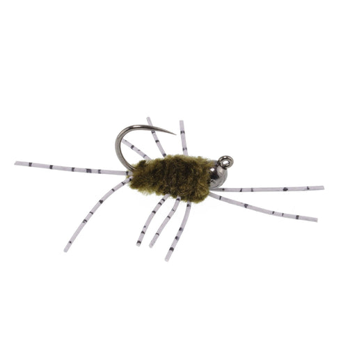 3 Pack Barbless Pat's Rubber Legs Tungsten Bead Jig Euro Nymph  -  Hook Size 6