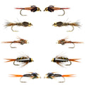 Basics Collection - Copper John and Bead Head Nymph Assortment - 10 Wet Flies - 5 Patterns - Hook Sizes 10, 12, 14, 16