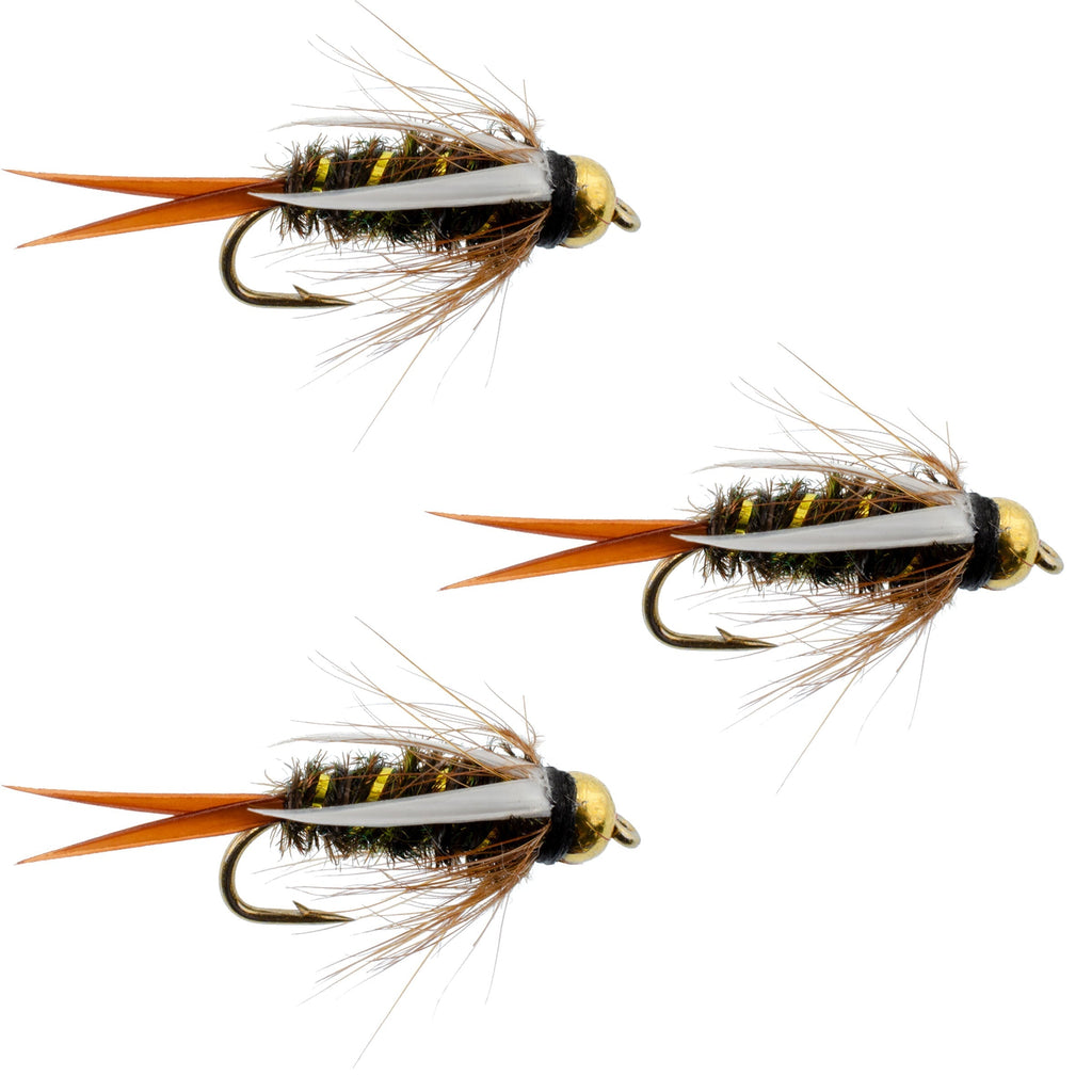 3 Pack Bead Head Prince Nymph Fly - Hook Size 14