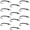 Black Mercury Midge - Glass Bead Head - 12 Flies Size 20