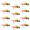 Tungsten Bead Head Nicks Prince Special Nymph Fishing Flies - 12 Flies Hook Size 12