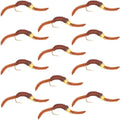 Barbless Tungsten San Juan Bead Head Power Worm Brown 12 Flies Size 10