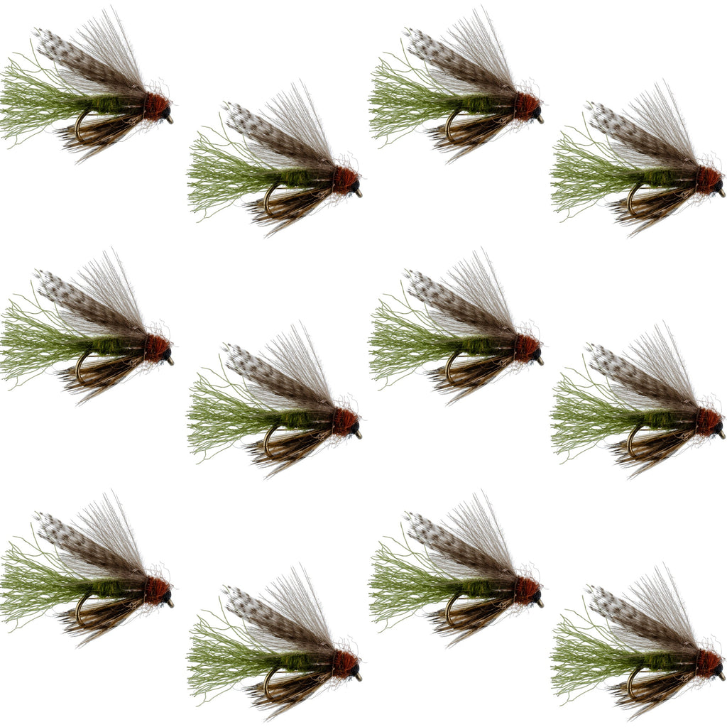 Olive CDC Caddis Emerger 12 Flies Hook Size 12