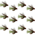 Olive CDC Caddis Emerger 12 Flies Hook Size 12