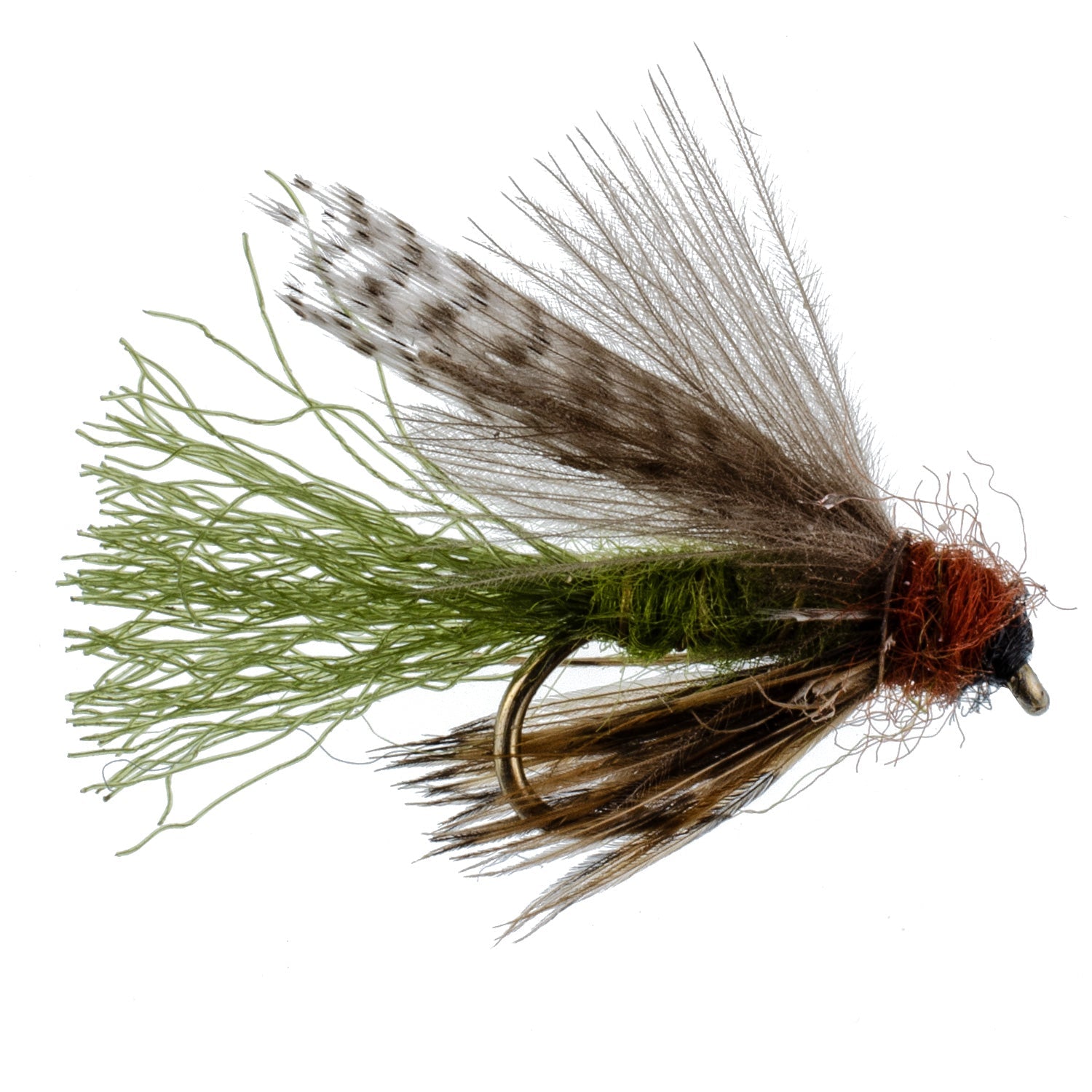Olive CDC Caddis Emerger 12 Flies Hook Size 12
