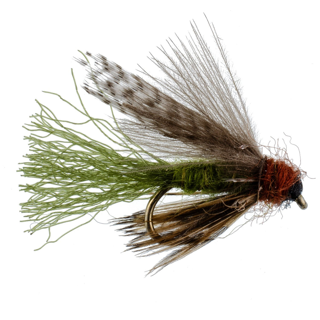 Olive CDC Caddis Emerger 6 Flies Hook Size 12