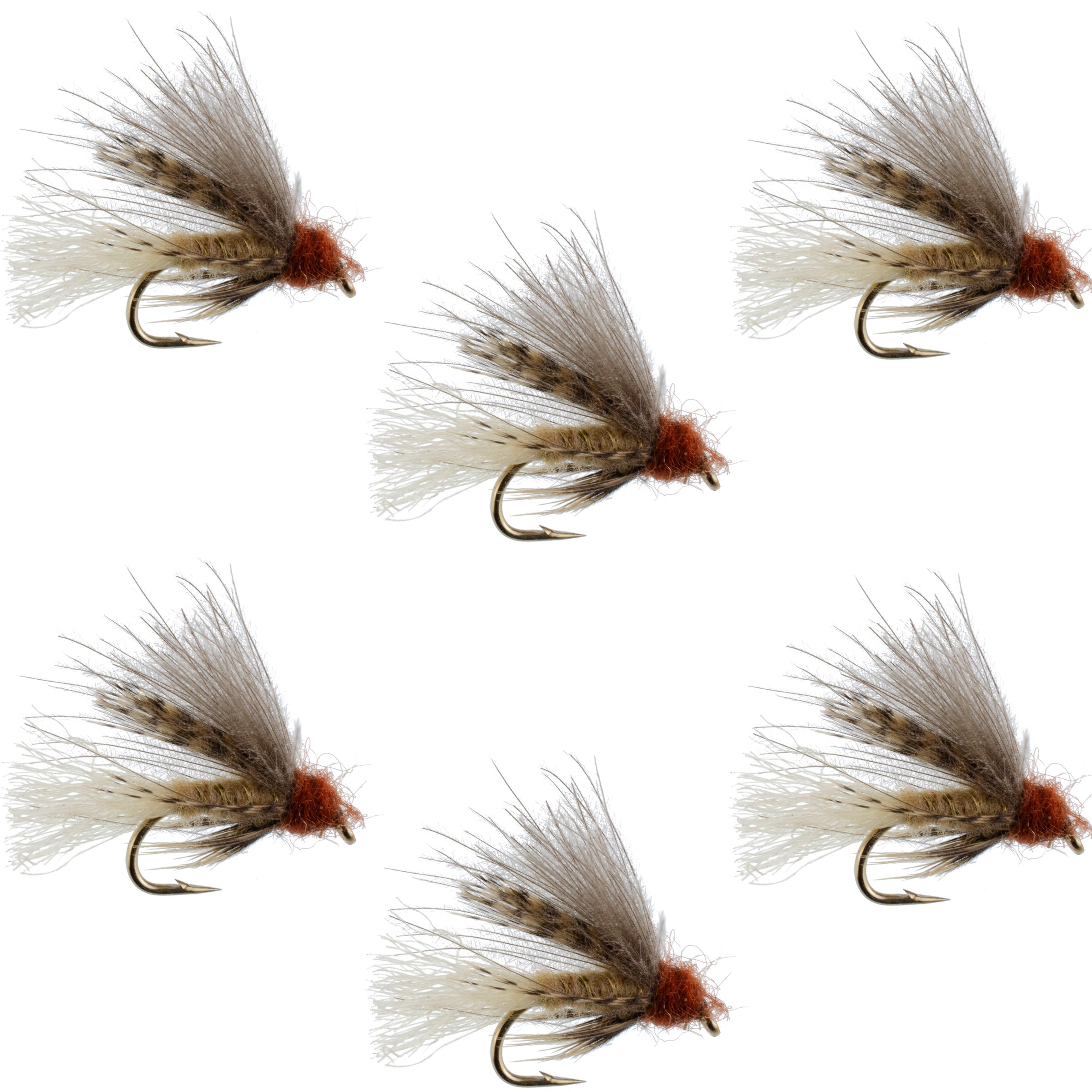 Tan CDC Caddis Emerger 6 Flies Hook Size 12