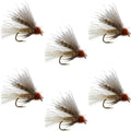 Tan CDC Caddis Emerger 6 Flies Hook Size 16