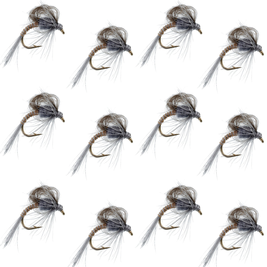 CDC Loop Wing Adams Emerger Fly 12 Flies - Hook Size 12