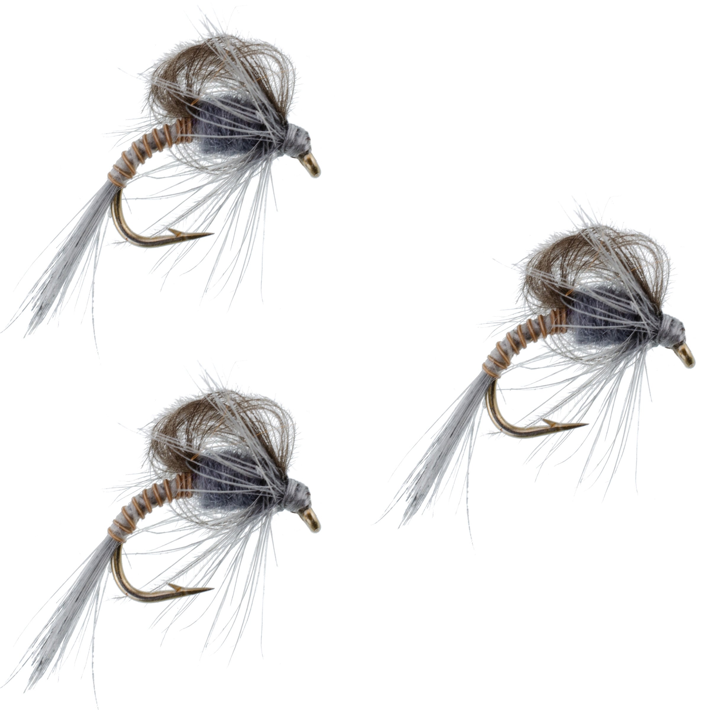 3 Pack CDC Loop Wing Adams Emerger Fly - Hook Size 12