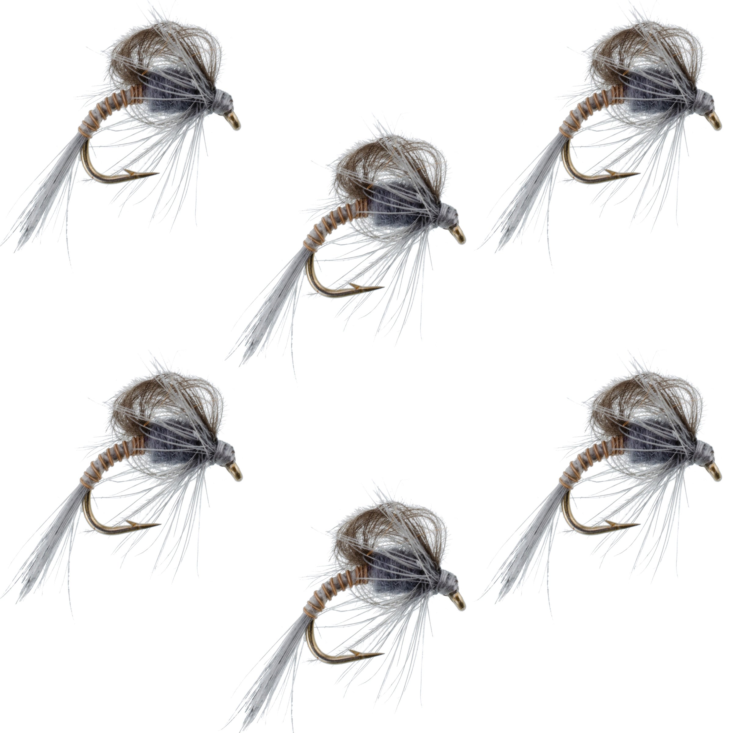 CDC Loop Wing Adams Emerger Fly 6 Flies - Hook Size 14