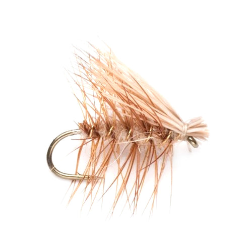 3 Pack Barbless Tan Elk Hair Caddis Classic Trout Dry Fly Size 18