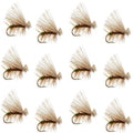 Olive Elk Hair Caddis Classic Trout Dry Fly - Set of 12 Flies Size 12 `