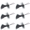 Goddard Caddis Black Dry Fly - 6 Flies Hook Size 16
