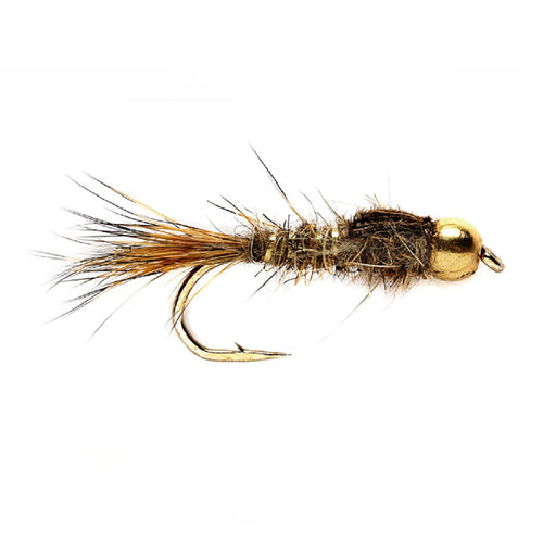 3 Pack Bead Head Gold Ribbed Hare's Ear Nymph Fly Hook Size 10