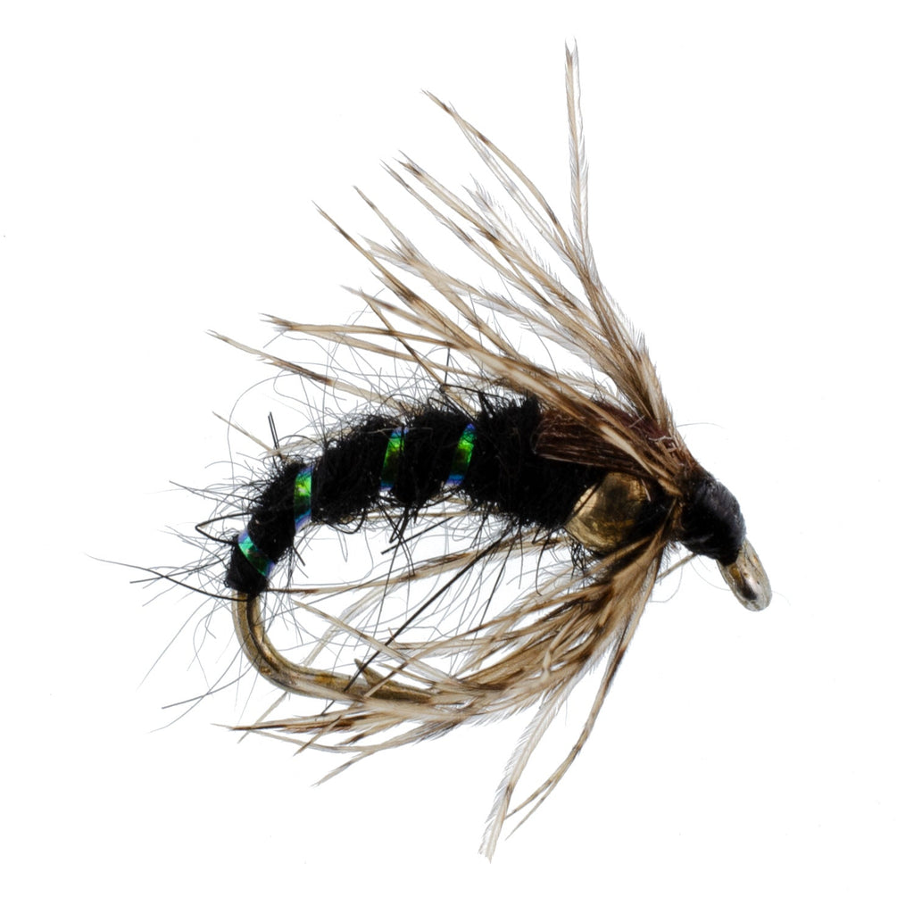 Black Holy Grail Caddis Pupa Emerger 12 Flies Hook Size 12