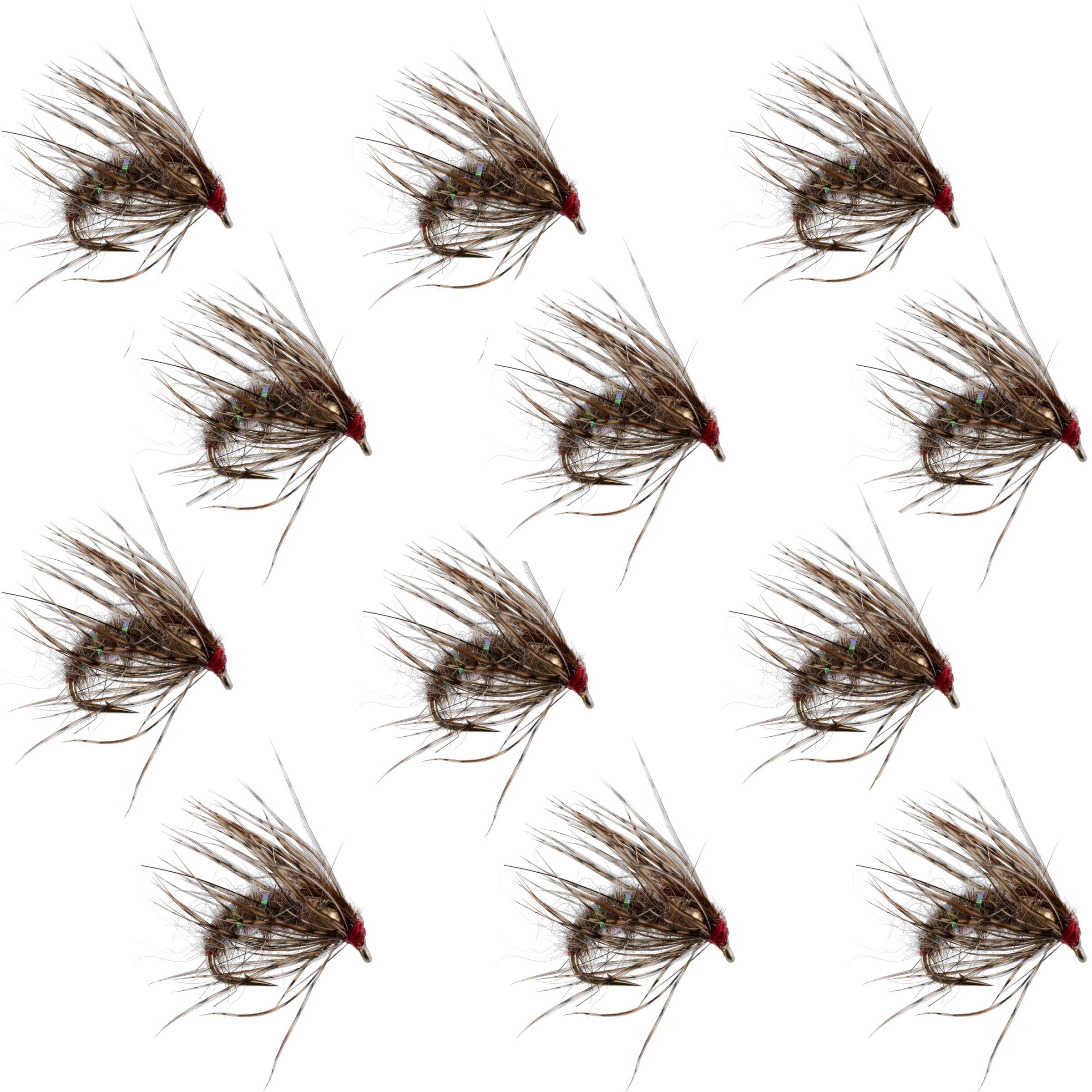 Hares Ear Holy Grail Caddis Pupa Emerger 12 Flies Hook Size 14