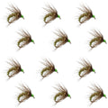Olive Holy Grail Caddis Pupa Emerger 12 Flies Hook Size 16