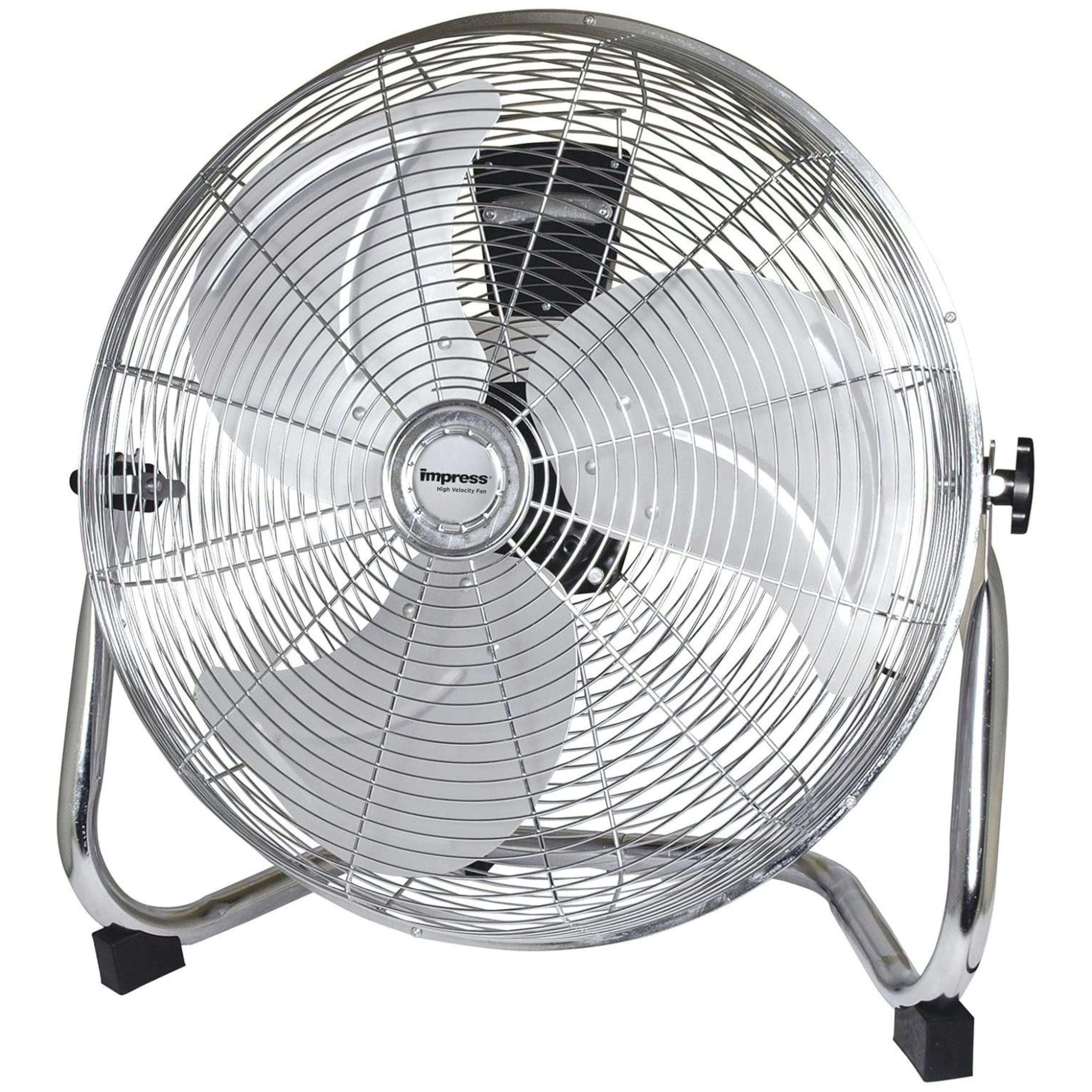 Impress 18-Inch High Velocity Floor Fan Chrome Finish - Chrome - 18 inch
