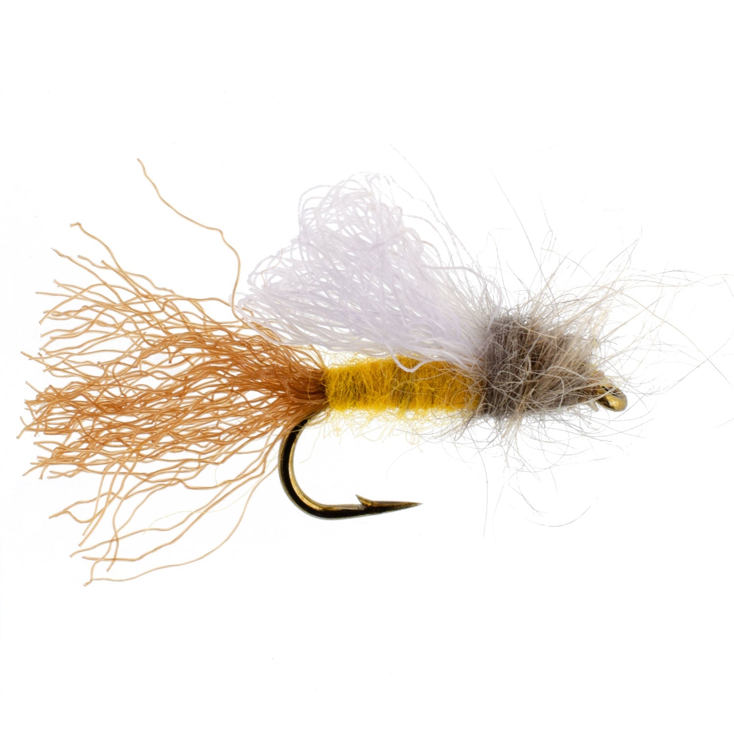3 Pack Amber Caddis Emerger Fly - Hook Size 16