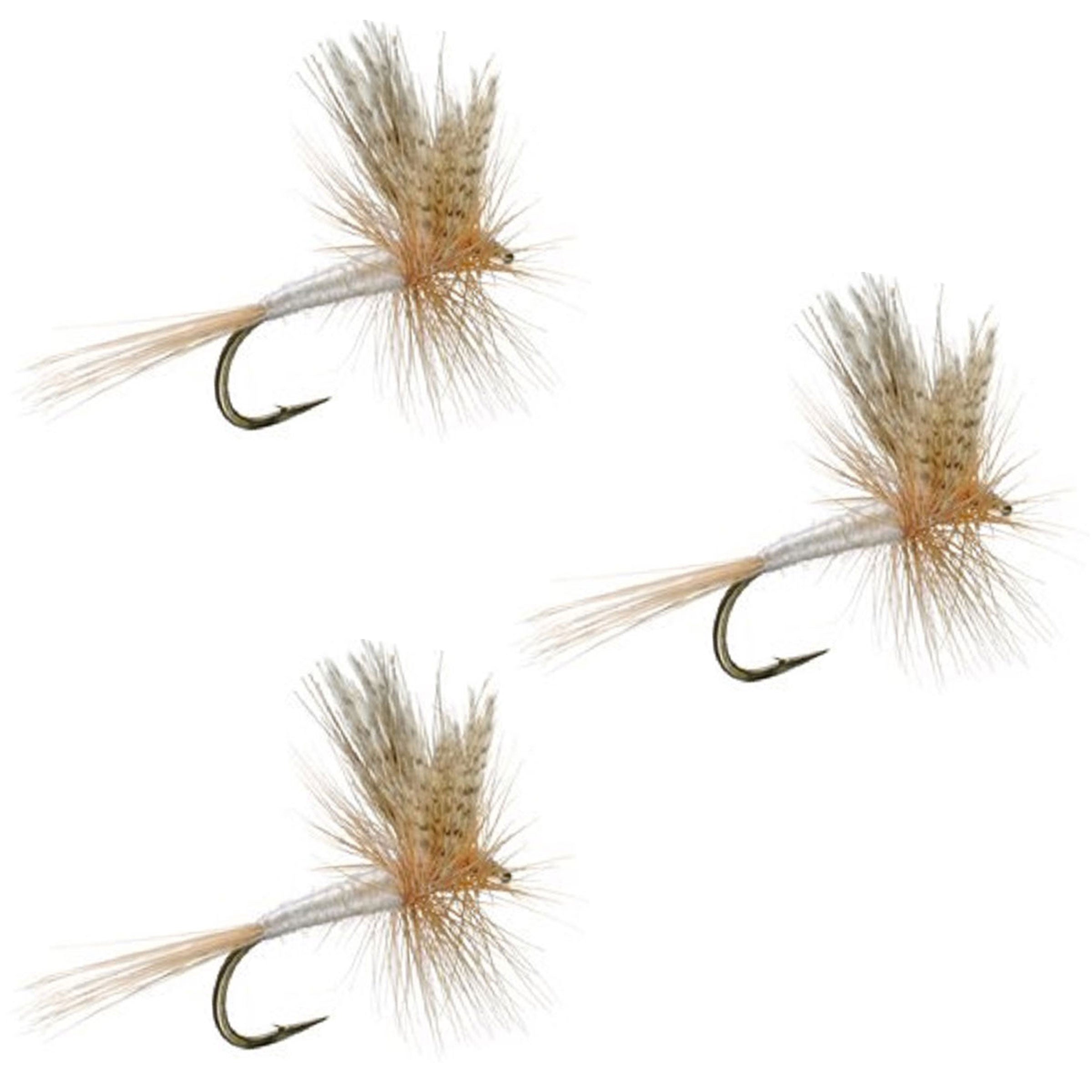 3 Pack Light Cahill Classic Trout Dry Fly Fishing Fly - Hook Size 20