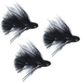 3 Pack Mini Sex Dungeon Streamer Black- Size 6 - Articulated Trout Bass Steelhead Salmon and Bass Fly Fishing Flies