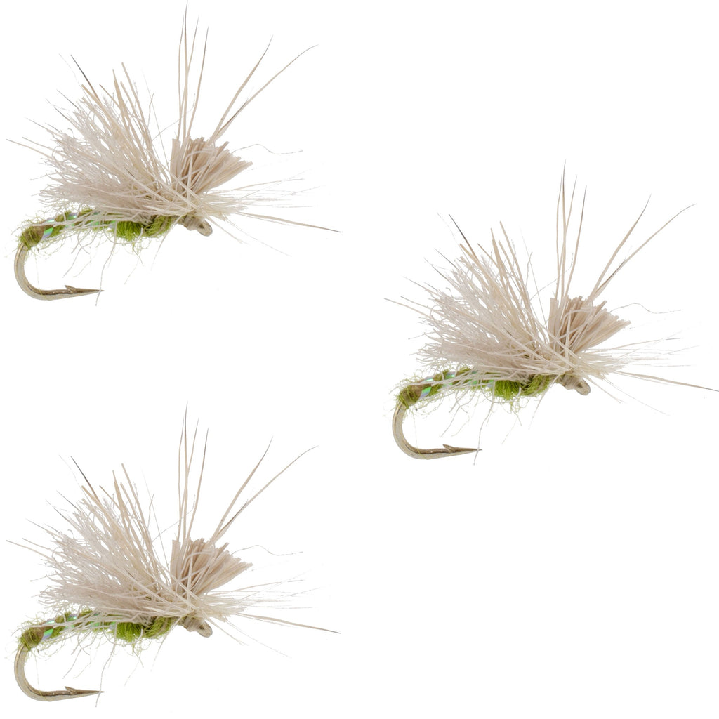 3 Pack Olive Missing Link Caddis or Mayfly Flies Hook Size 16