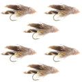 Muddler Minnow Fly Fishing Flies - Classic Bass and Trout Streamers - Set of 6 Flies Hook Size 8