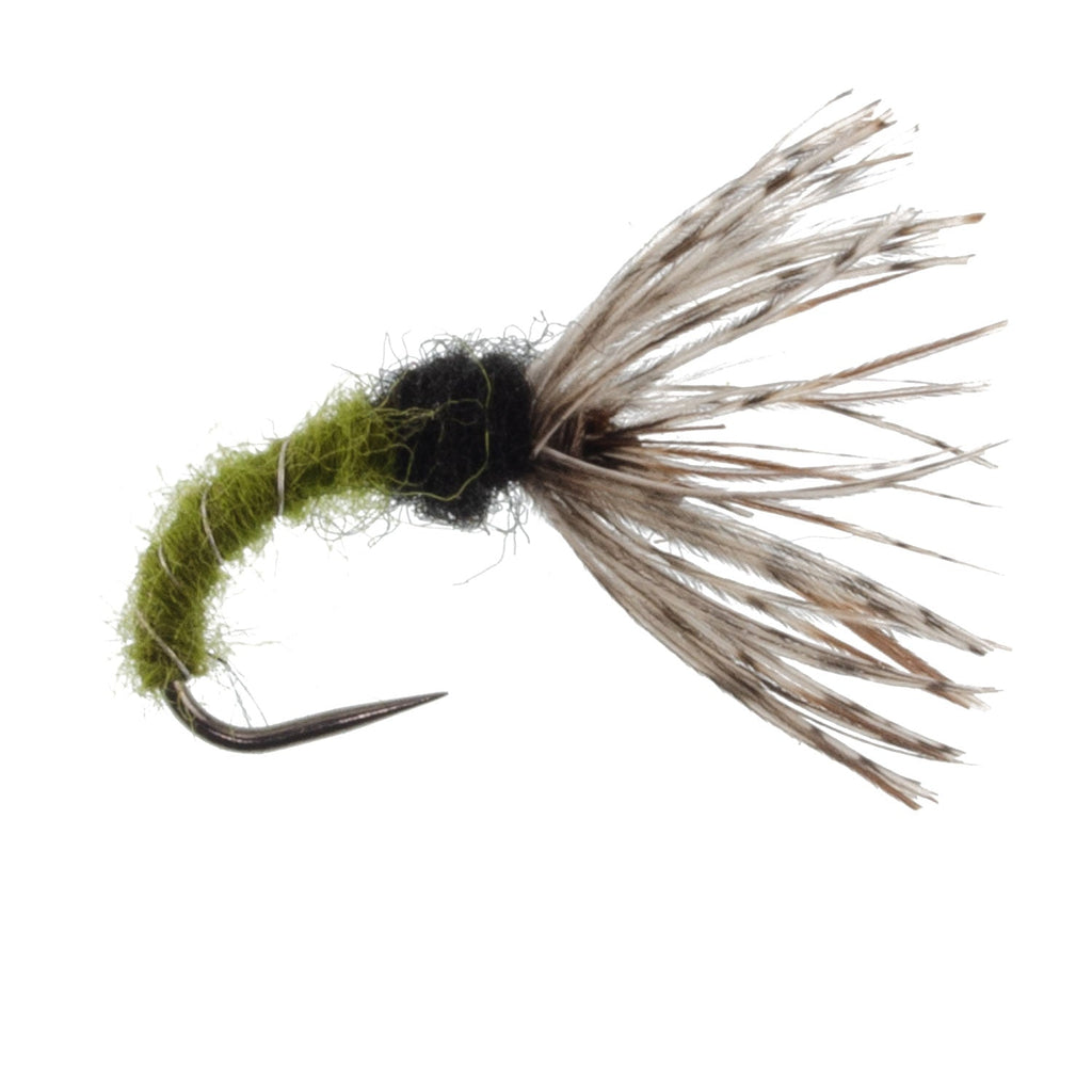 3 Pack Olive Zebra Sakasa Kebari - Tenkara Flies - Size 12