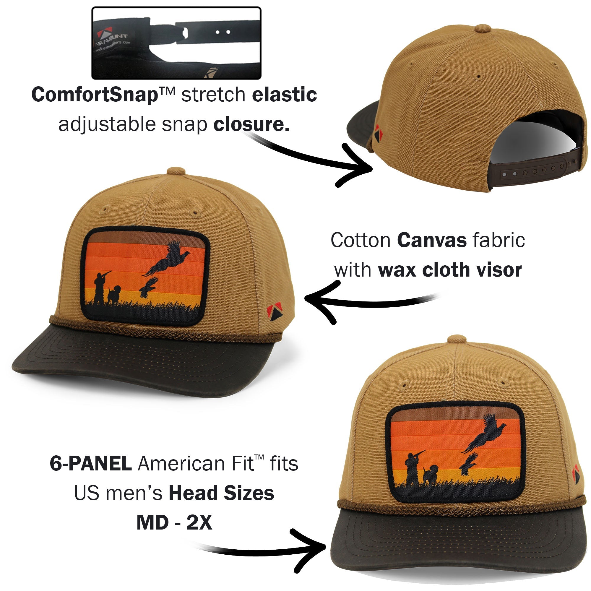 Canvas Upland Flush Patch Hat with Wax Cloth Visor