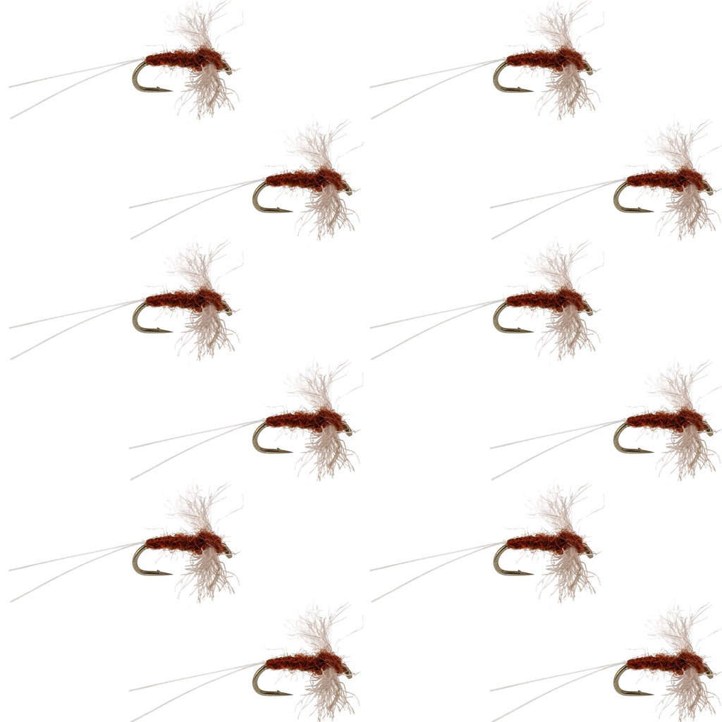 Poly Wing Rusty Spinner Mayfly 12 Flies Hook Size 22