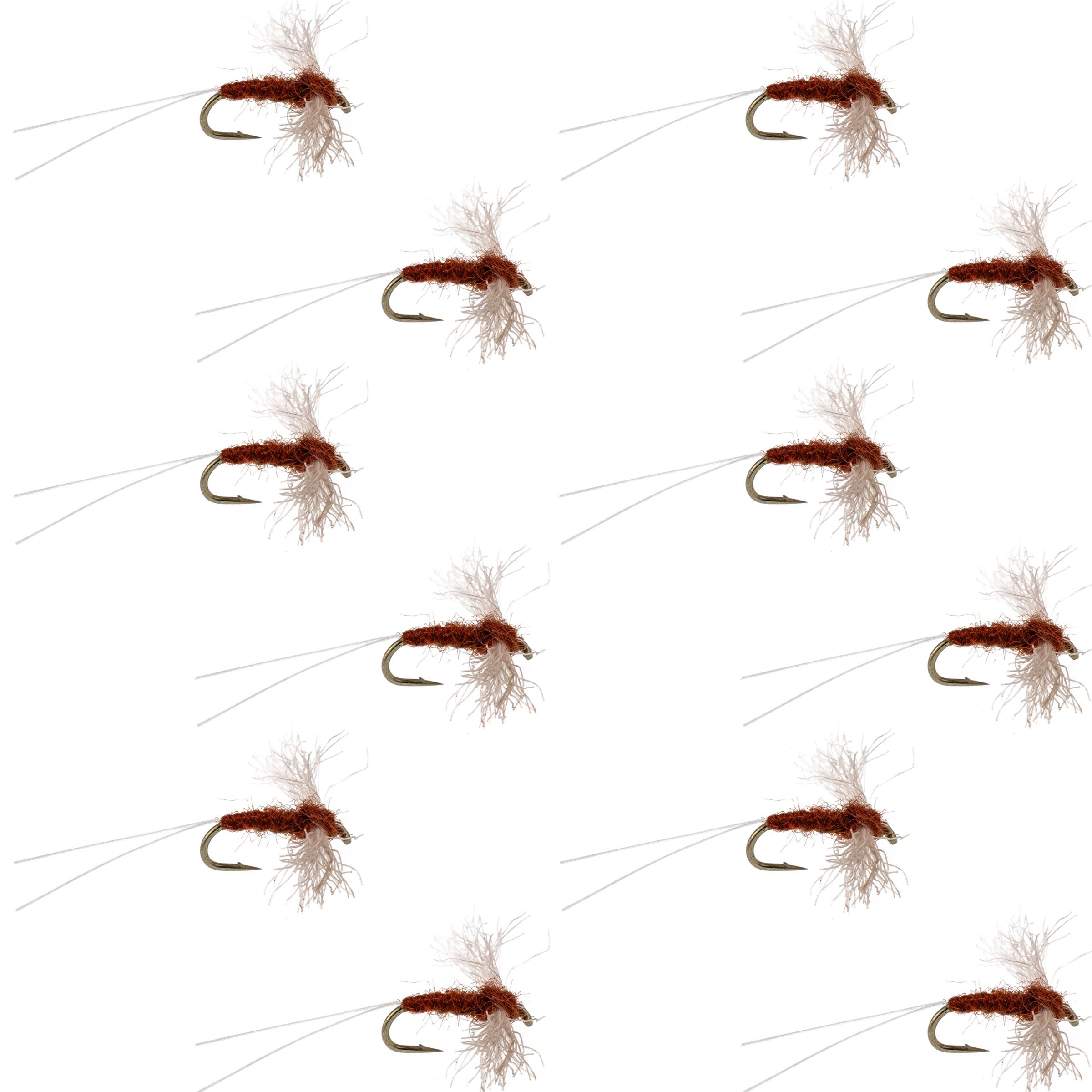 Poly Wing Rusty Spinner Mayfly 12 Flies Hook Size 20