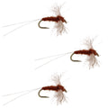 3 Pack Poly Wing Rusty Spinner Mayfly Flies Hook Size 18